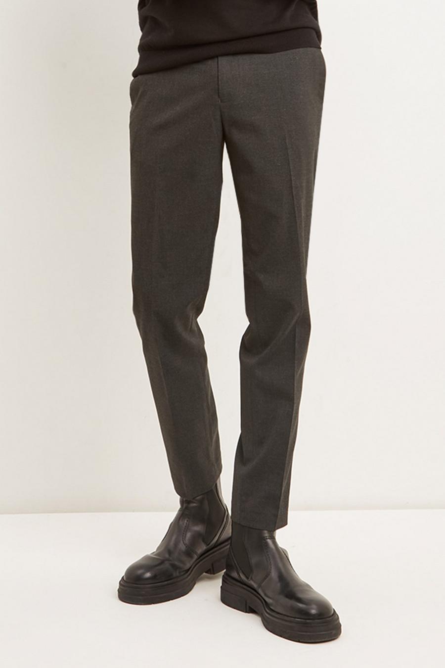 Skinny Fit Charcoal Smart Trousers
