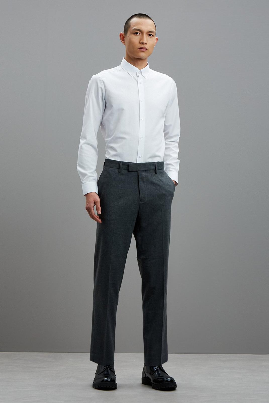 Light grey Tapered Grey Trousers image number 1