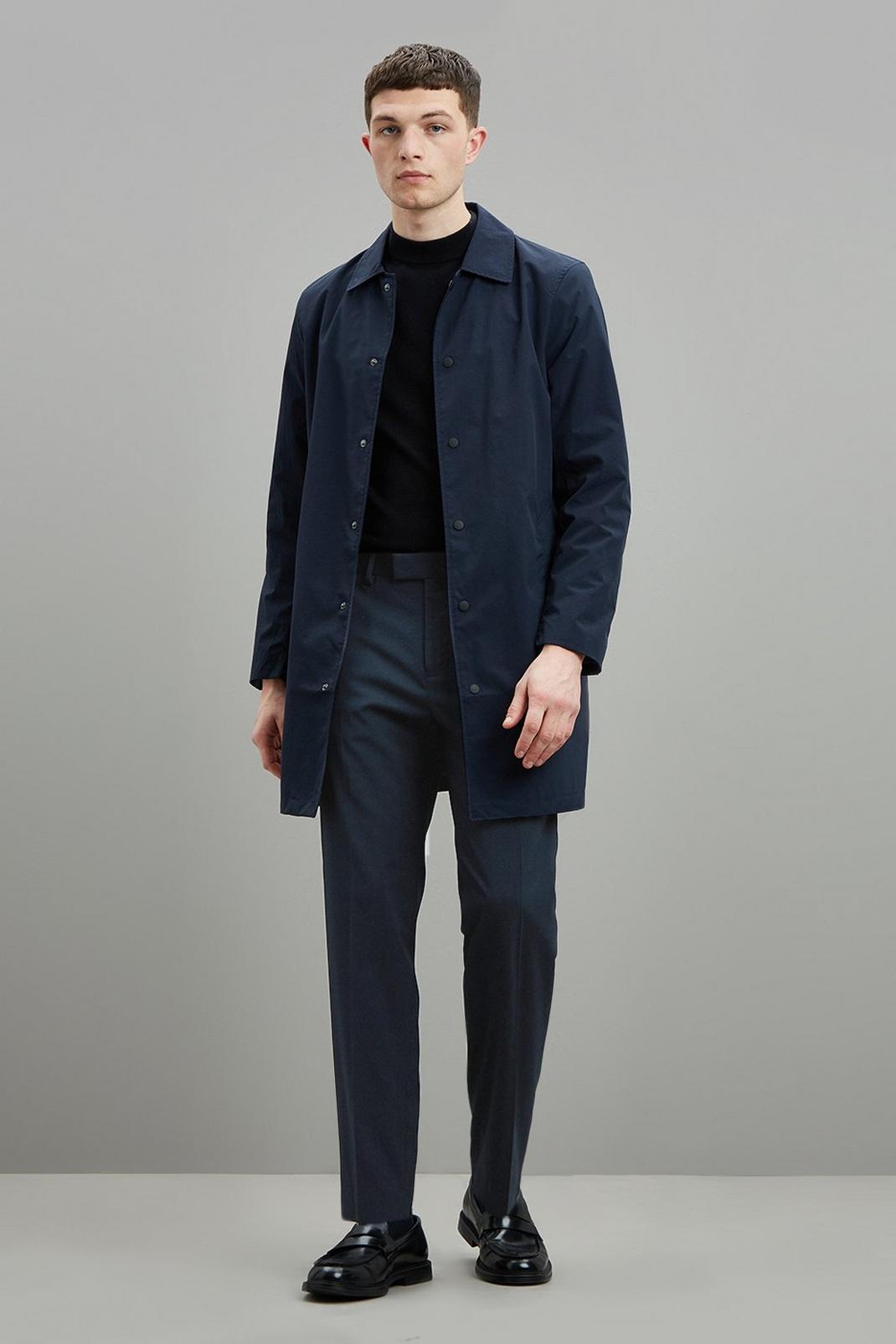 Tapered Navy Trousers image number 1