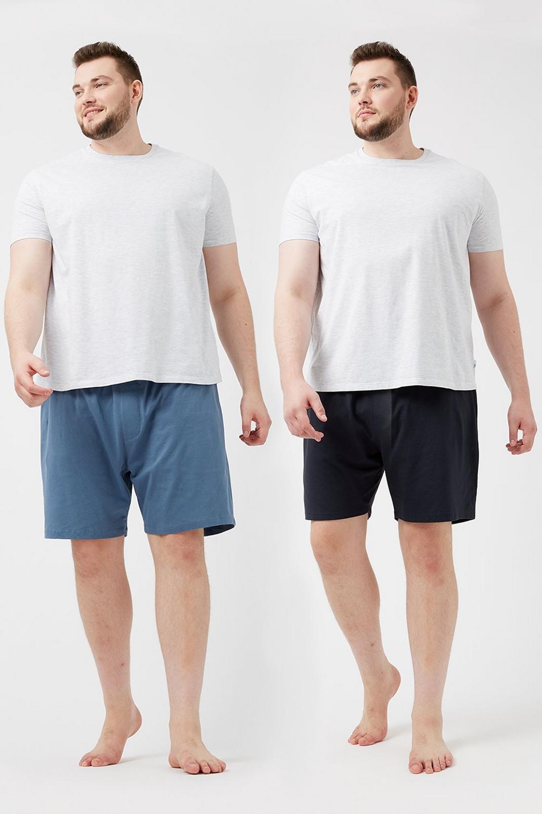 Plus And Tall Navy And Light Blue Short pack image number 1