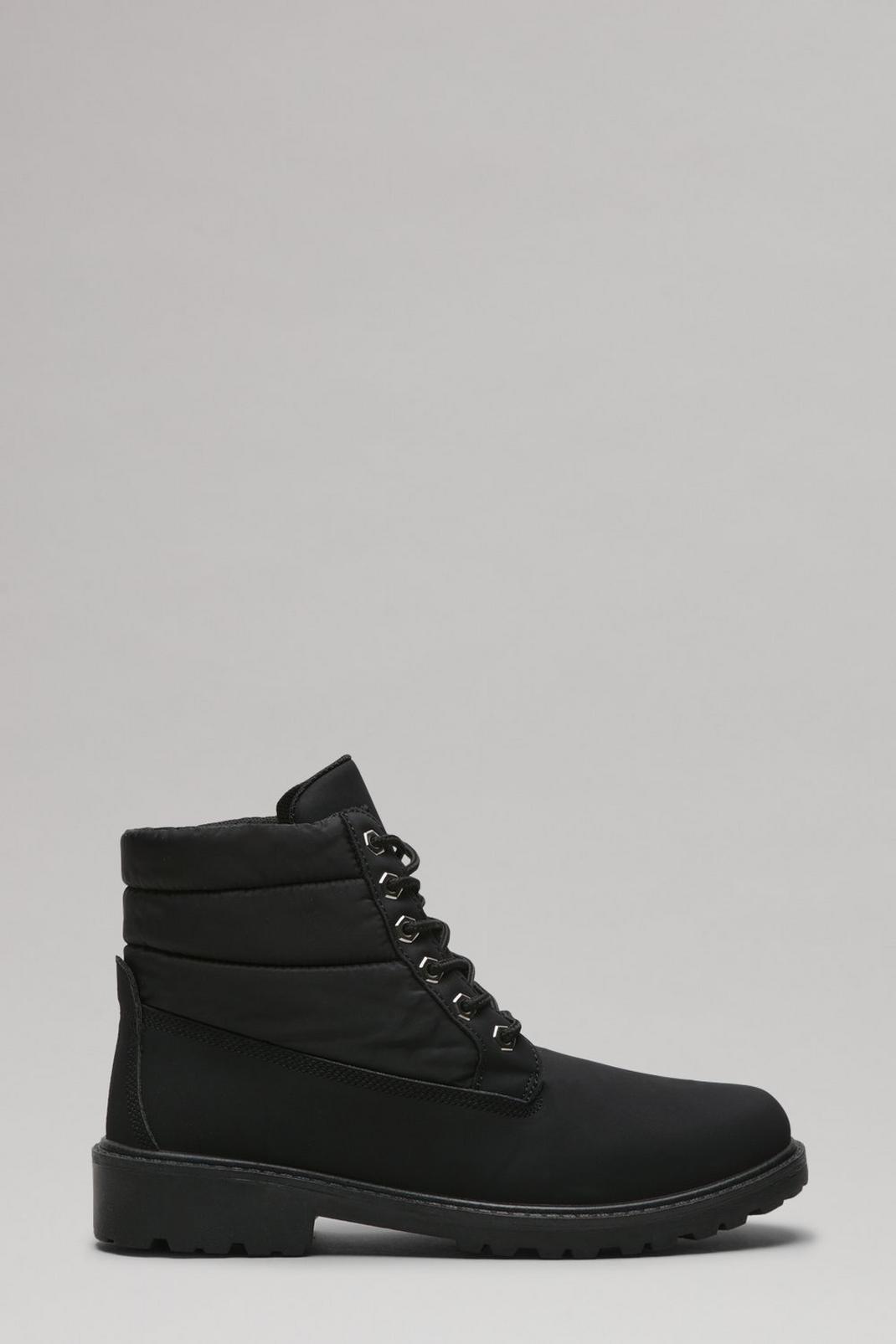 Black Quilted Work Boots image number 1