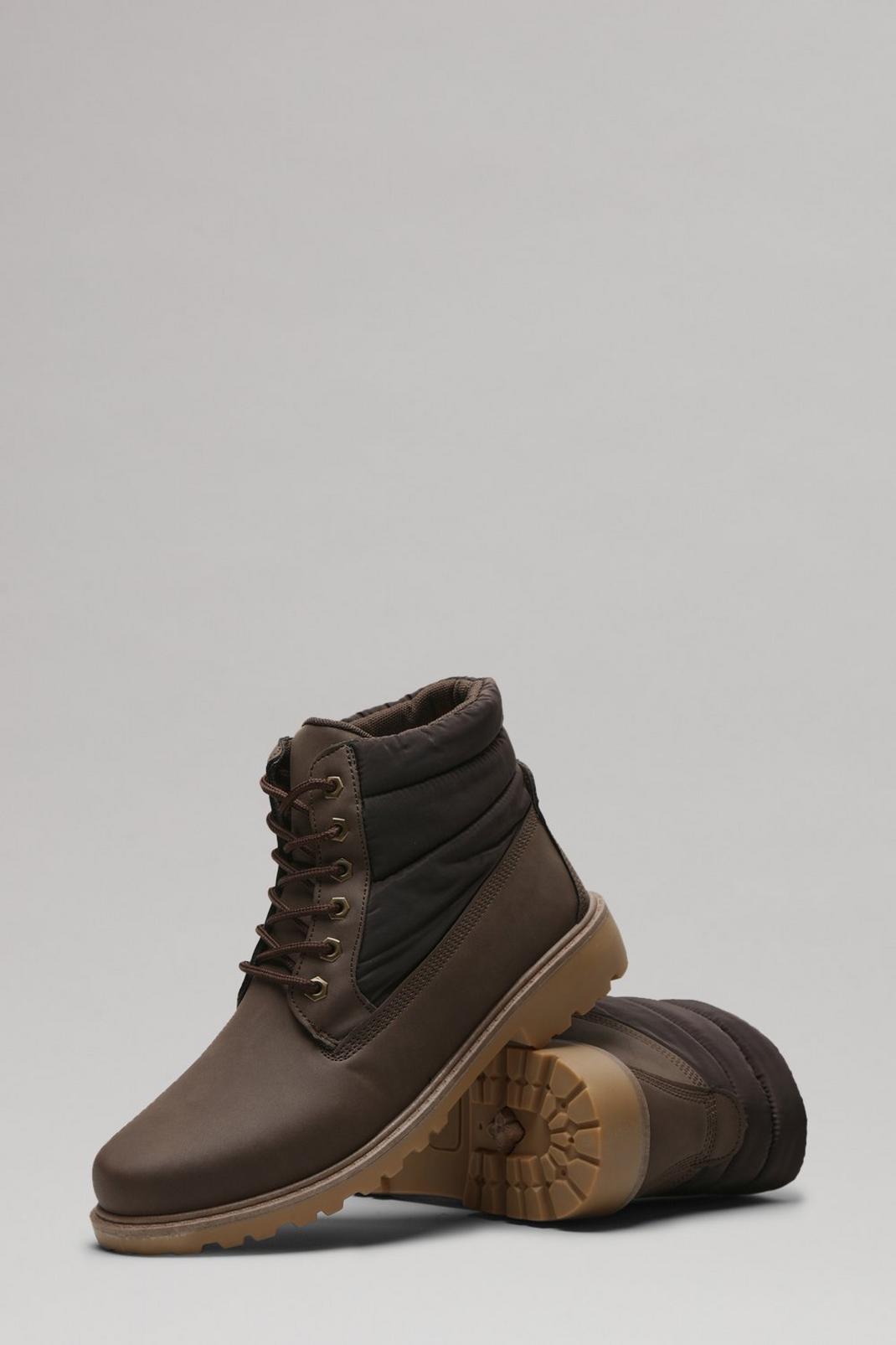 Brown Quilted Work Boots image number 1