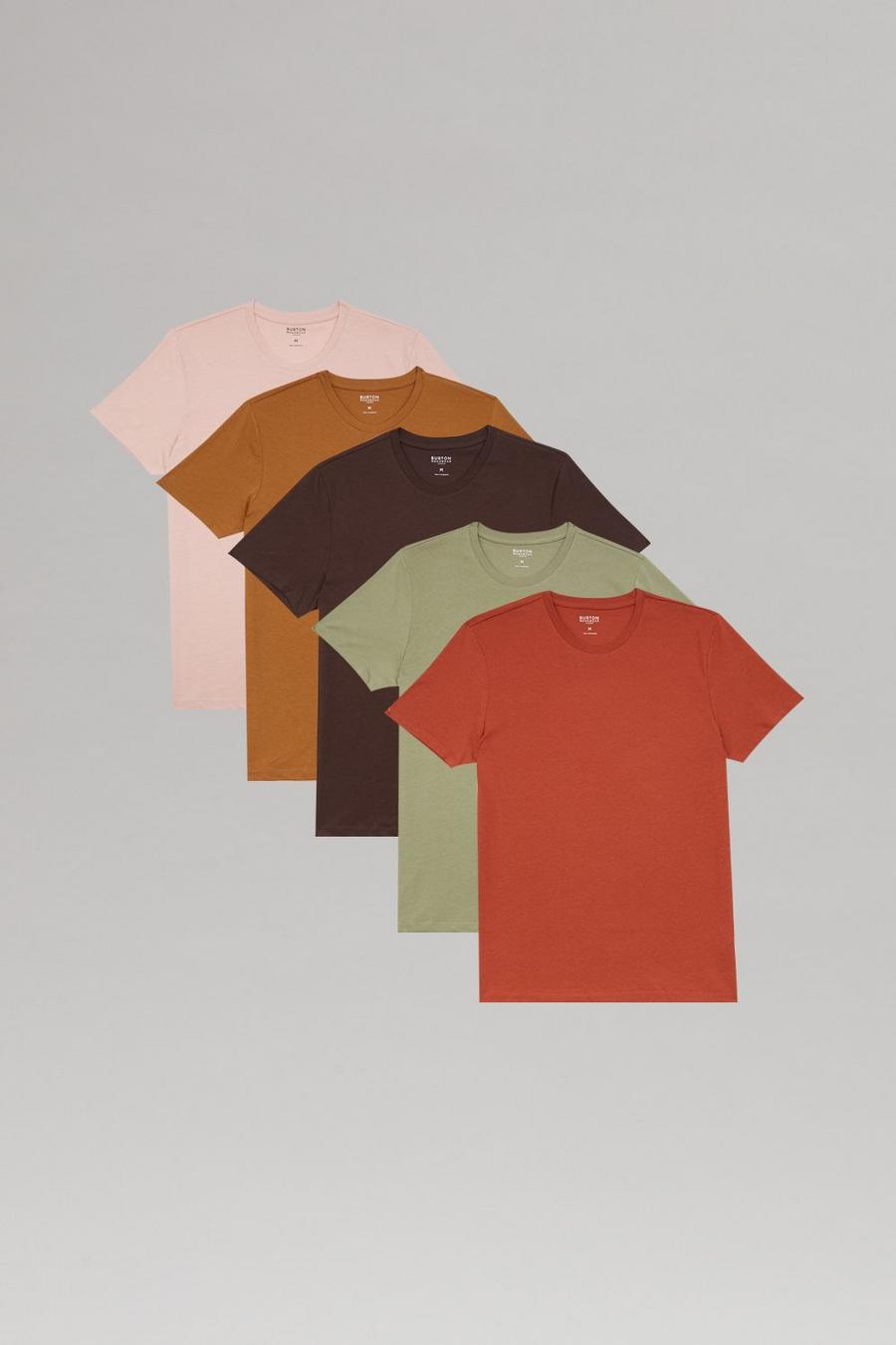 5 Pack Slim Fit Mixed T-Shirt