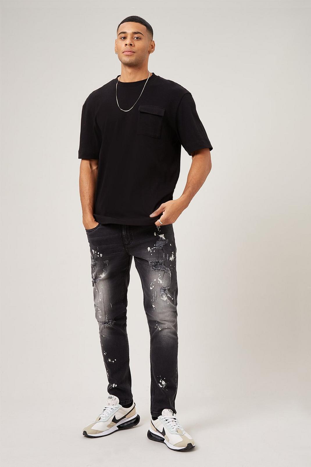 802 Skinny Washed Grey Rip Jeans image number 2