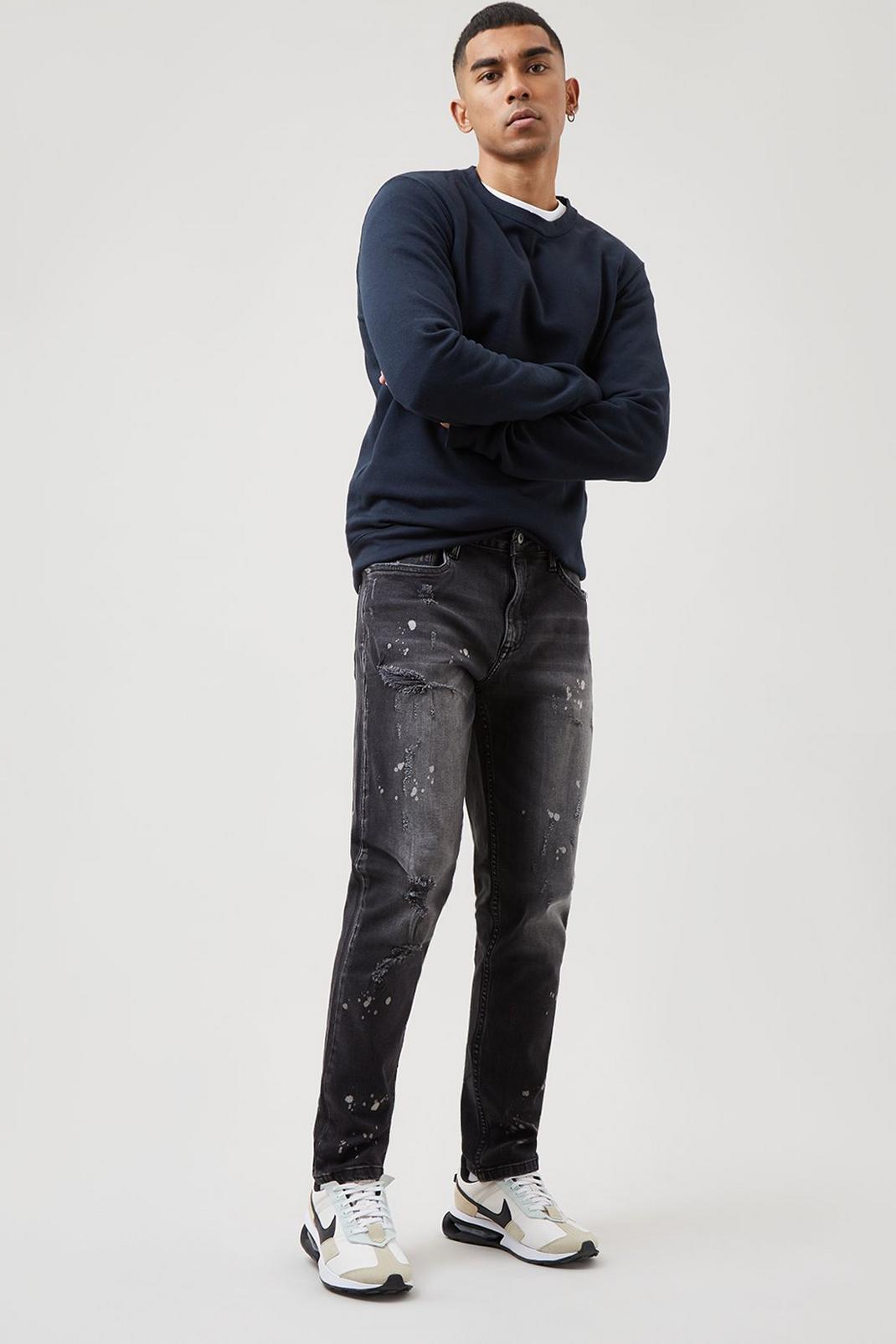 508 Slim Washed Dark Grey Repair Rip Jeans image number 2