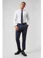 Mid blue Skinny Fit Blue Check Trouser