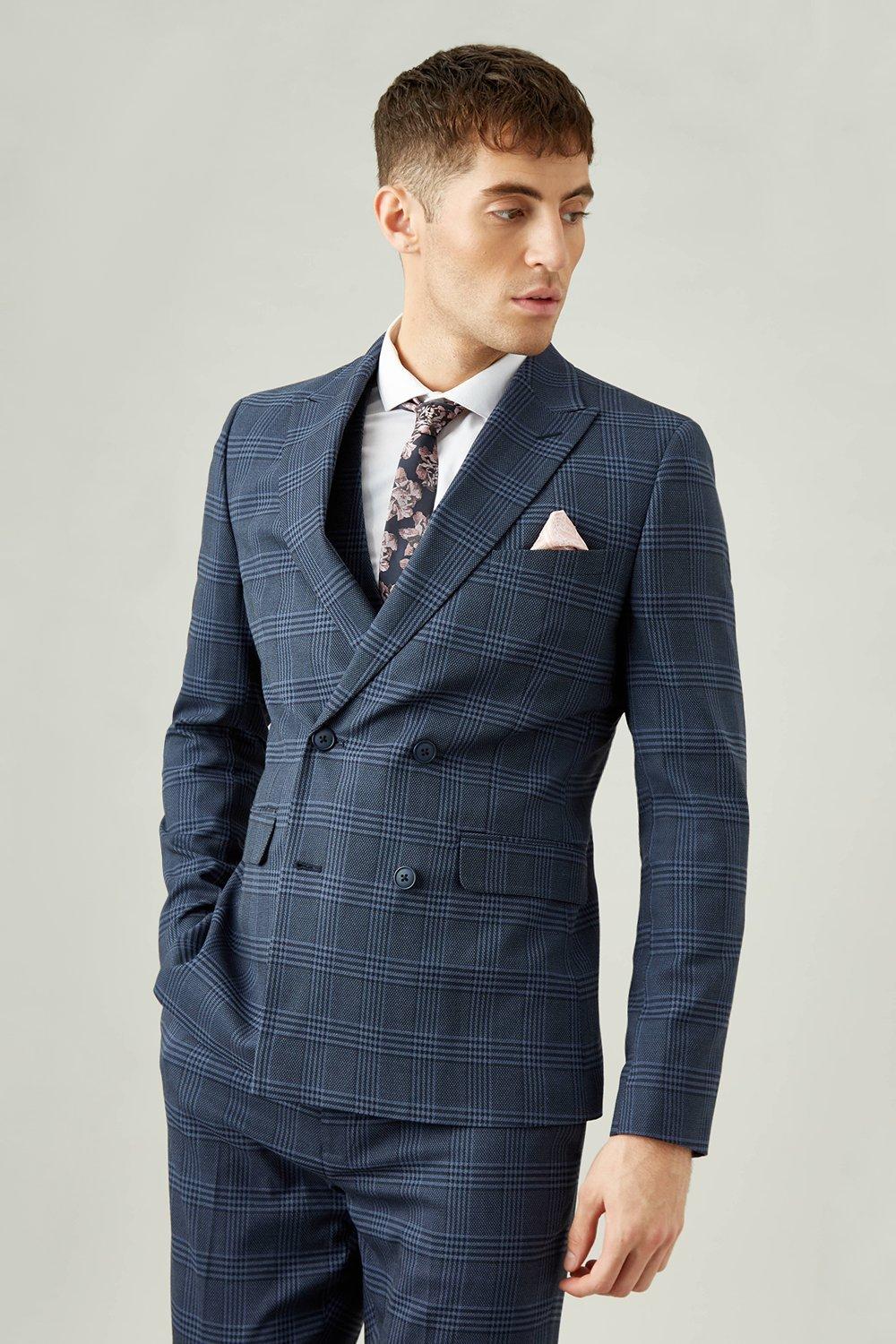 navy blue suit check