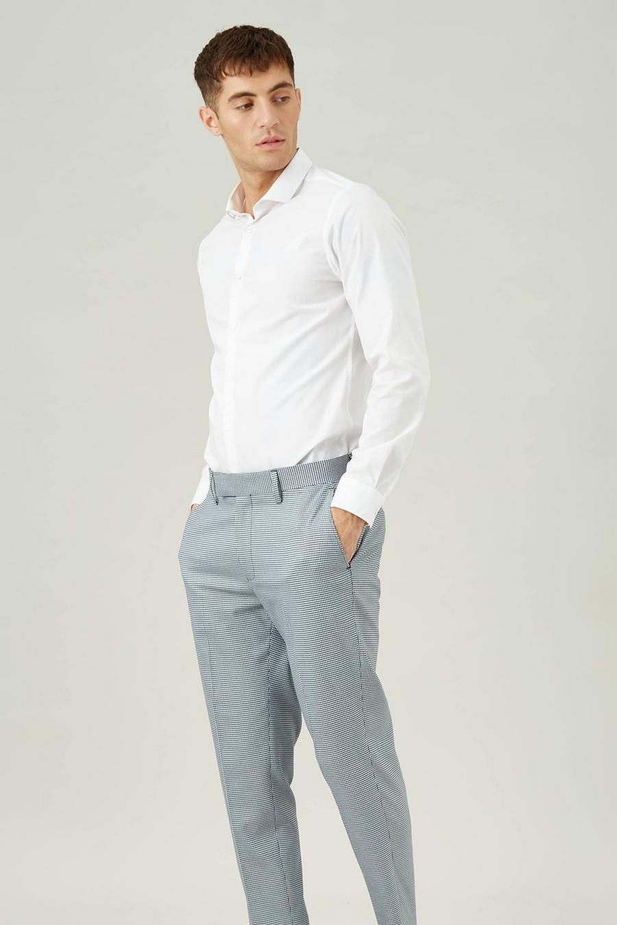 Navy/white Dogtooth Skinny Cropped Trouser