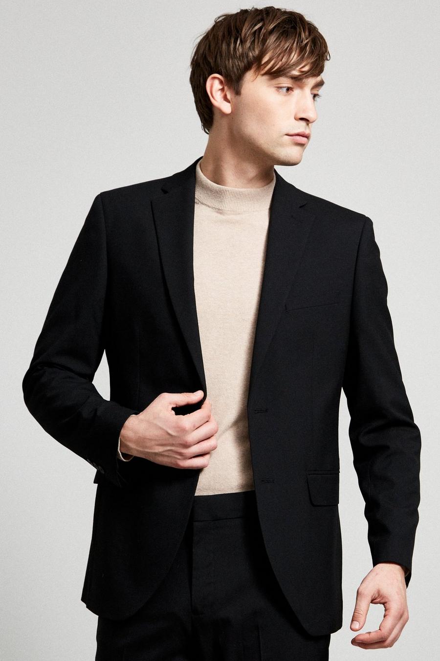 Tailored Black Essential Three-Piece Suit