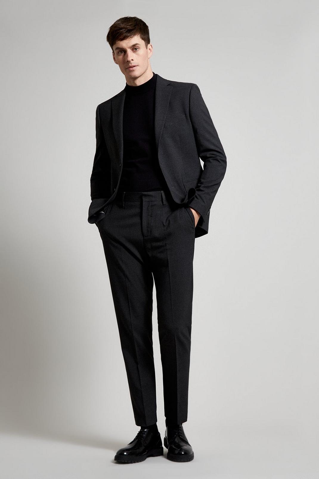 115 Slim Charcoal Essential Suit Blazer image number 1