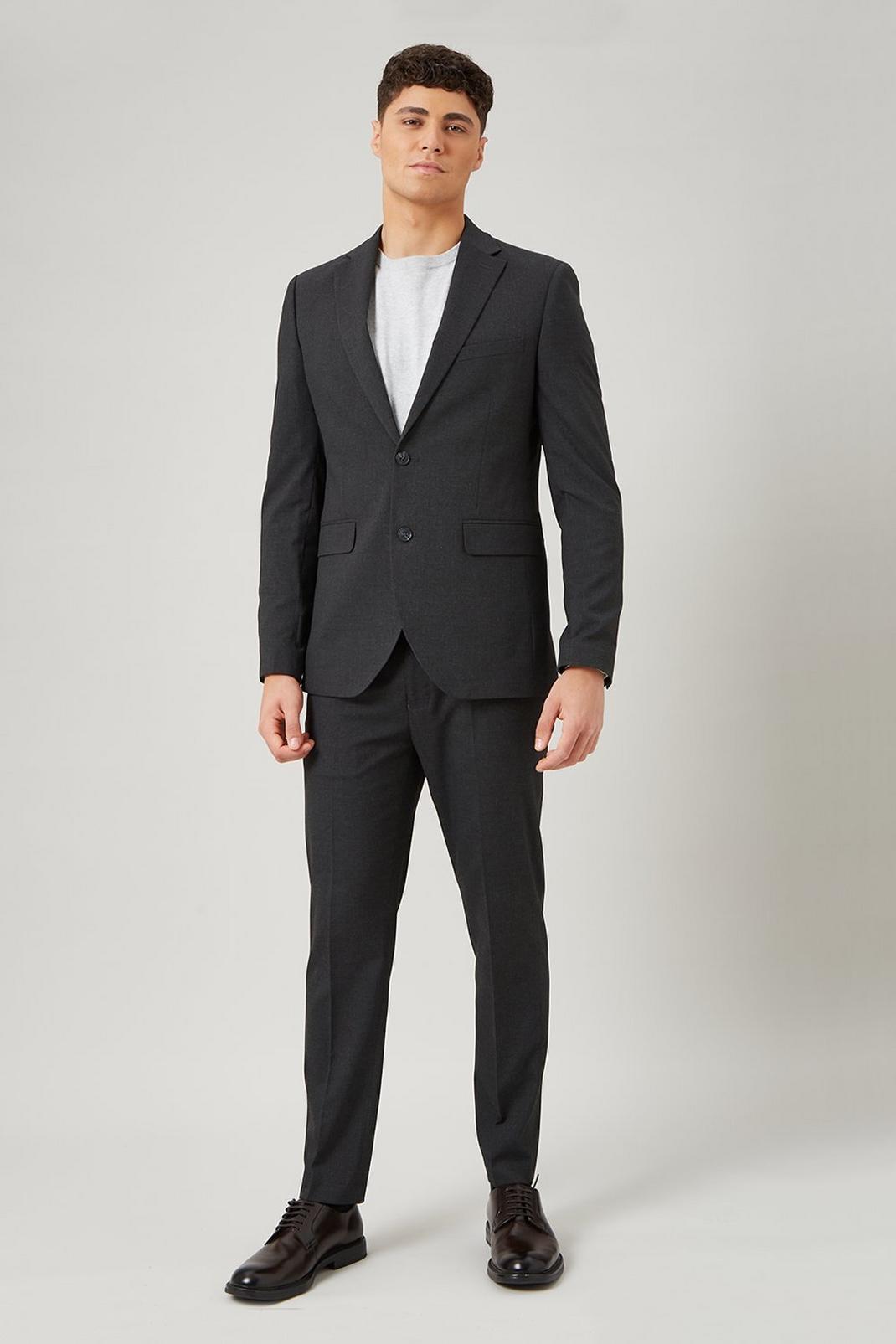 115 Skinny Charcoal Essential Suit Blazer image number 1