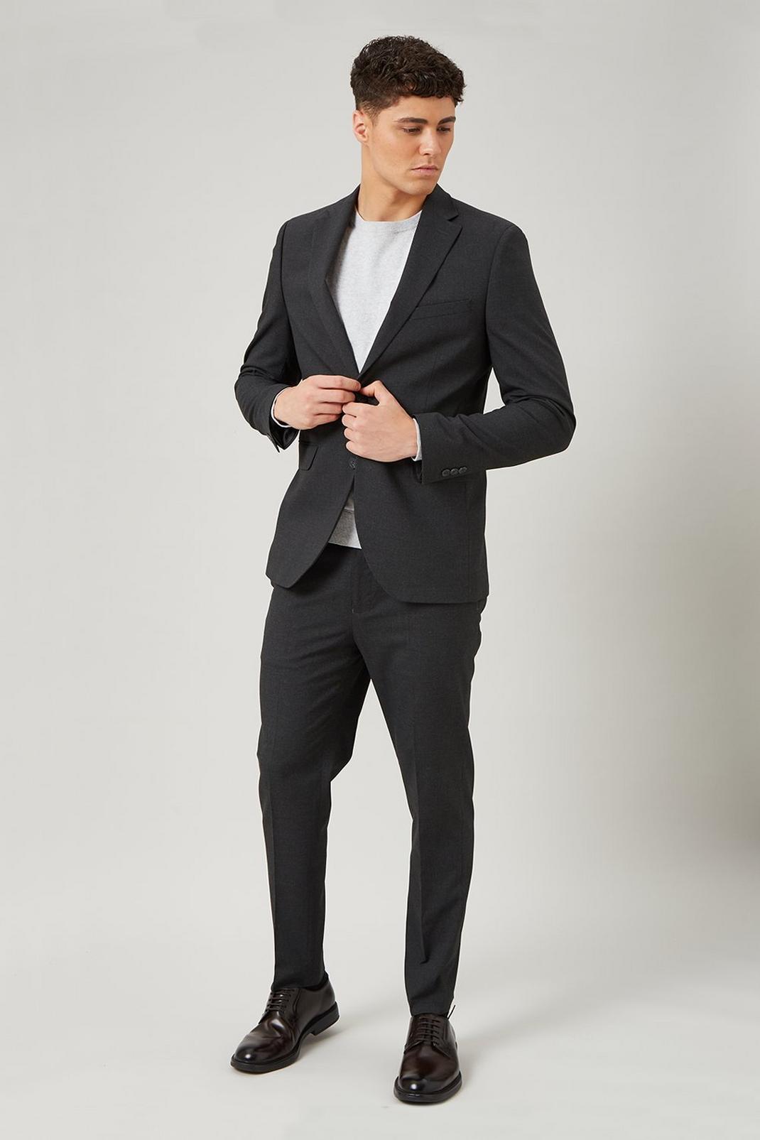115 Skinny Charcoal Essential Suit Blazer image number 2