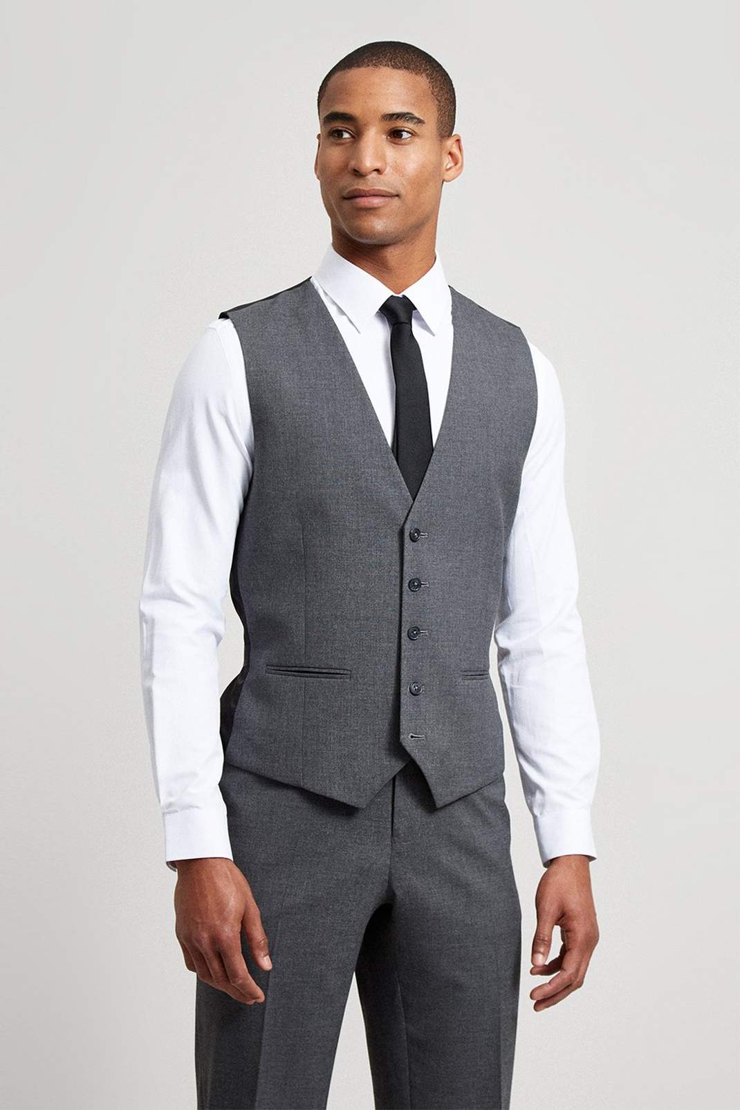 Tailored Light Grey Essential Three-Piece Suit image number 1