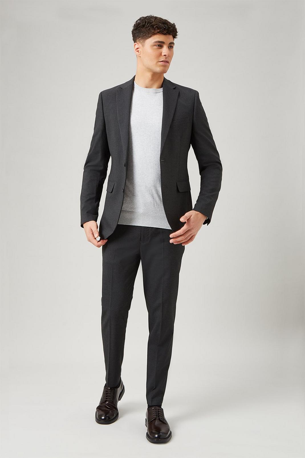 Skinny Fit Charcoal Essential Trouser image number 1
