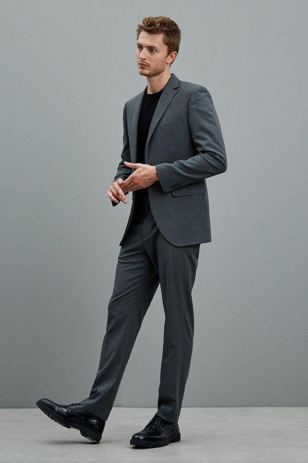 508 Slim Light Grey Essential Suit Blazer image number 2