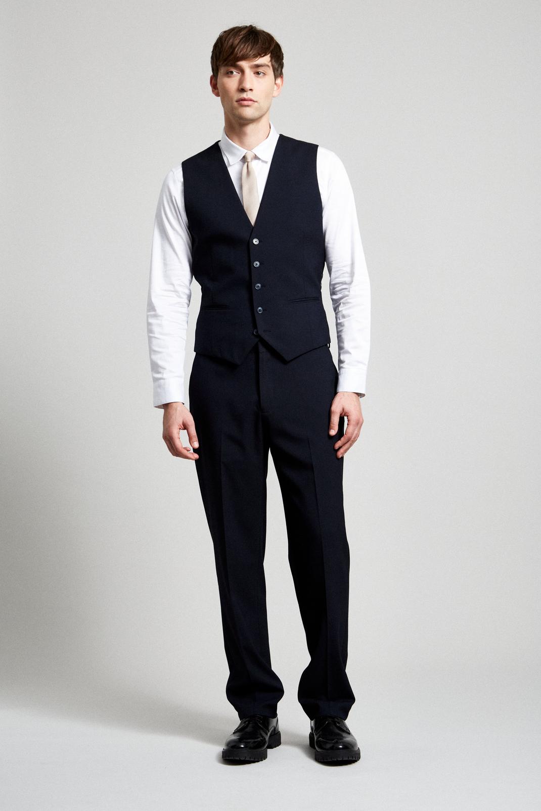 148 Tailored Fit Navy Essential Waistcoat image number 2