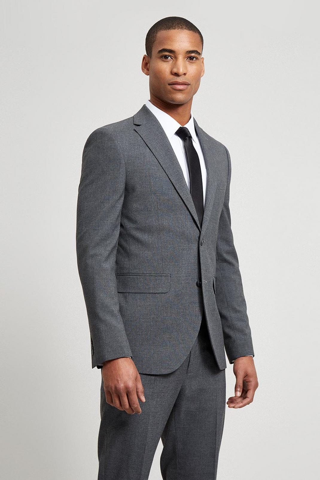 Skinny Light Grey Essential Two-Piece Suit image number 1
