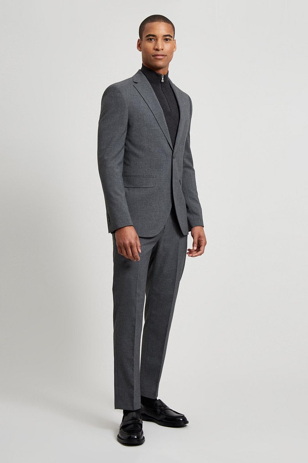 Skinny Light Grey Essential Two-Piece Suit image number 2