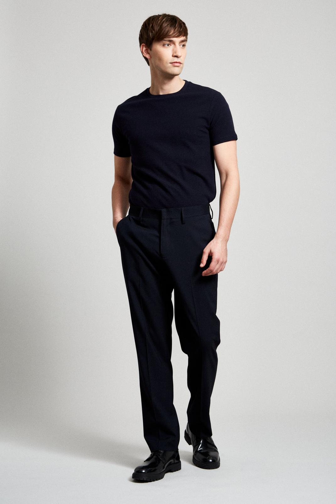 Tailored Fit Navy Essential Trouser image number 1