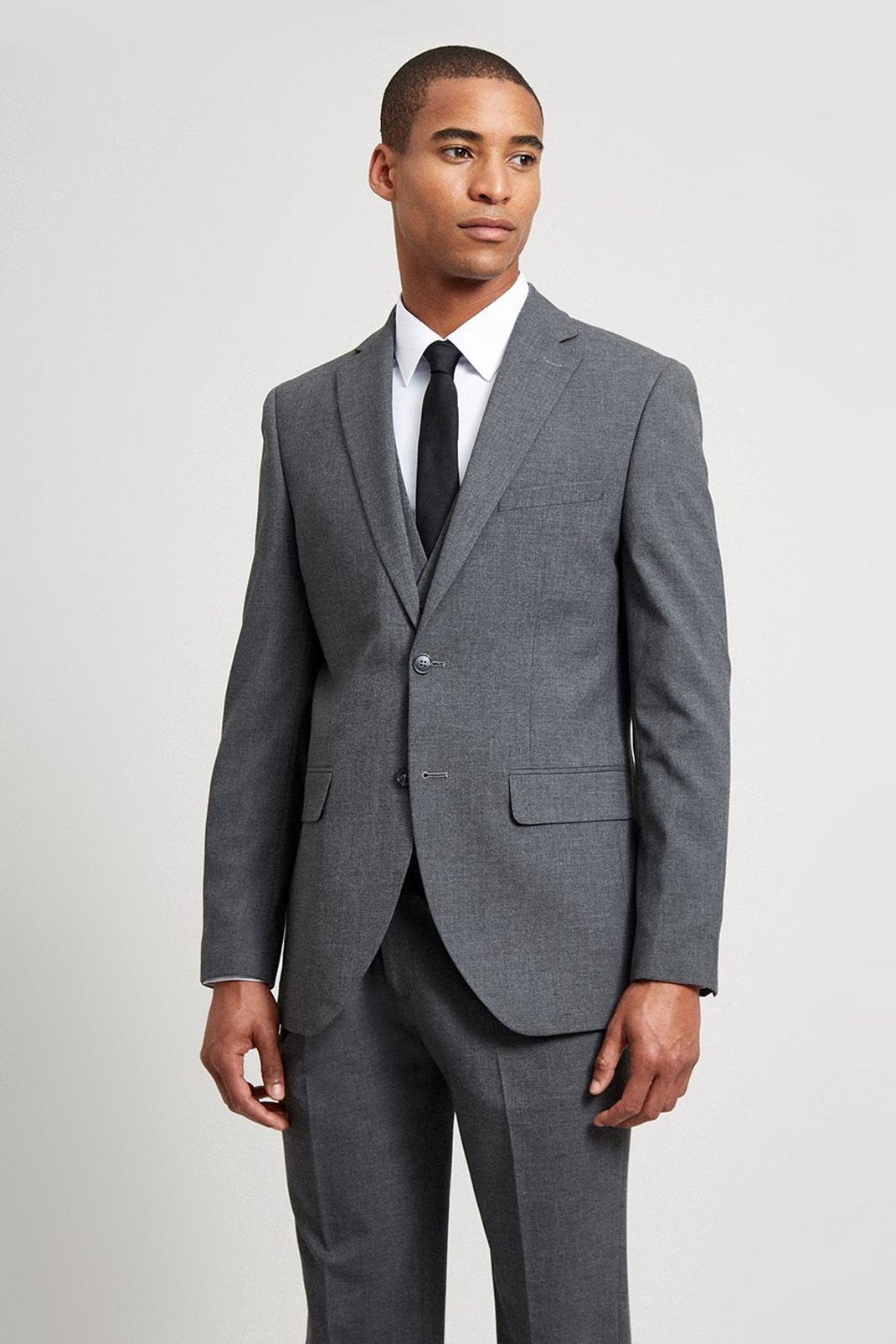 508 Tailored Light Grey Essential Suit Blazer image number 1