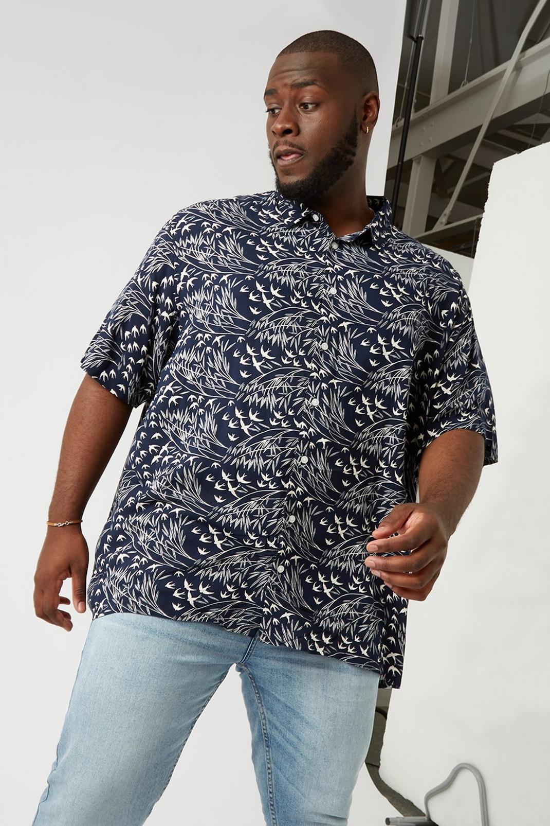 148 Plus & Tall Navy Swallow Shirt image number 1