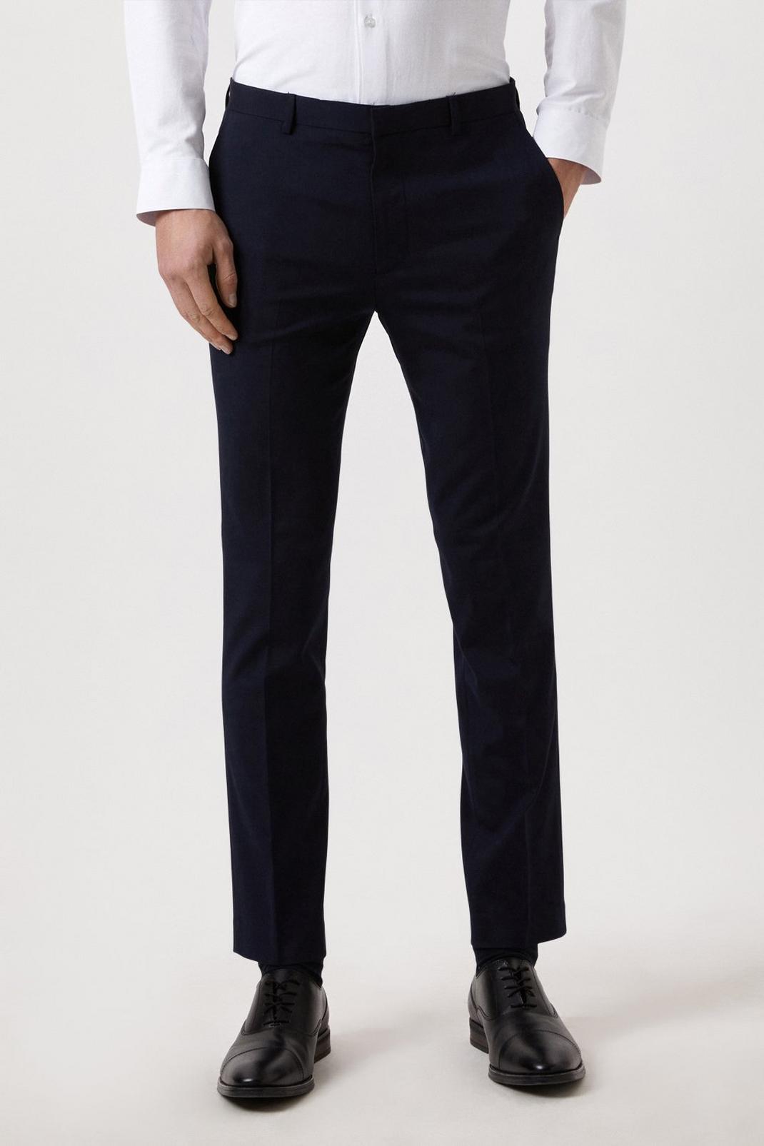 Skinny Fit Navy Essential Trousers image number 1