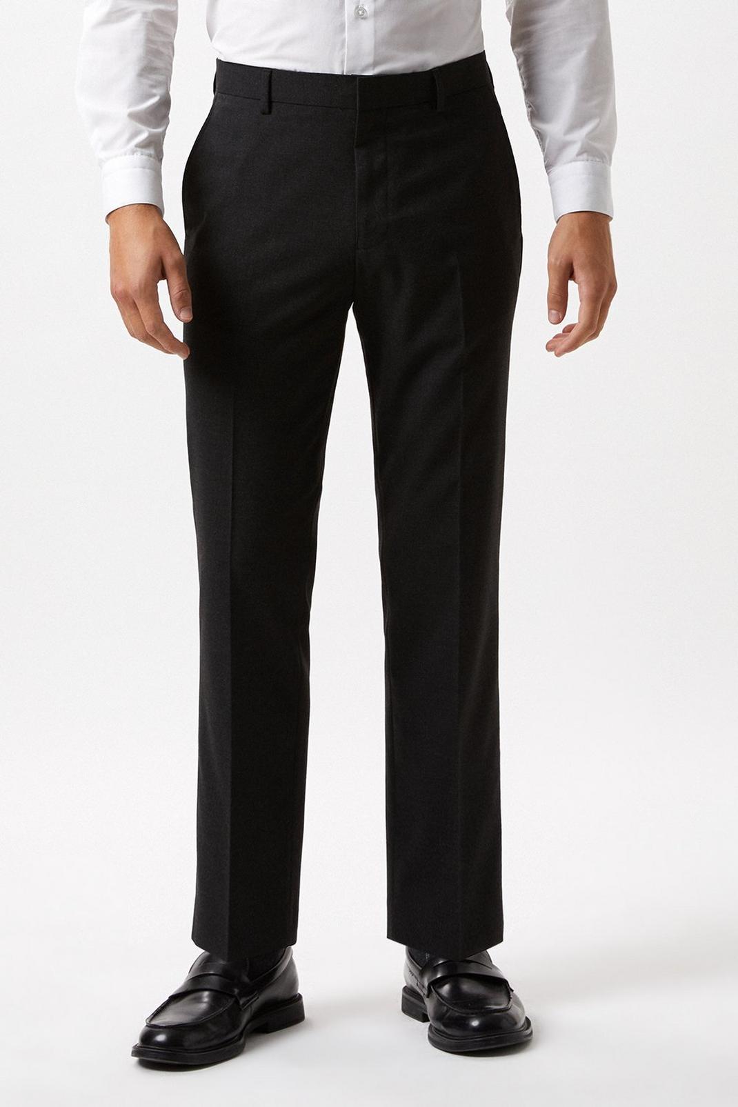 Skinny Fit Charcoal Essential Suit Trousers image number 1