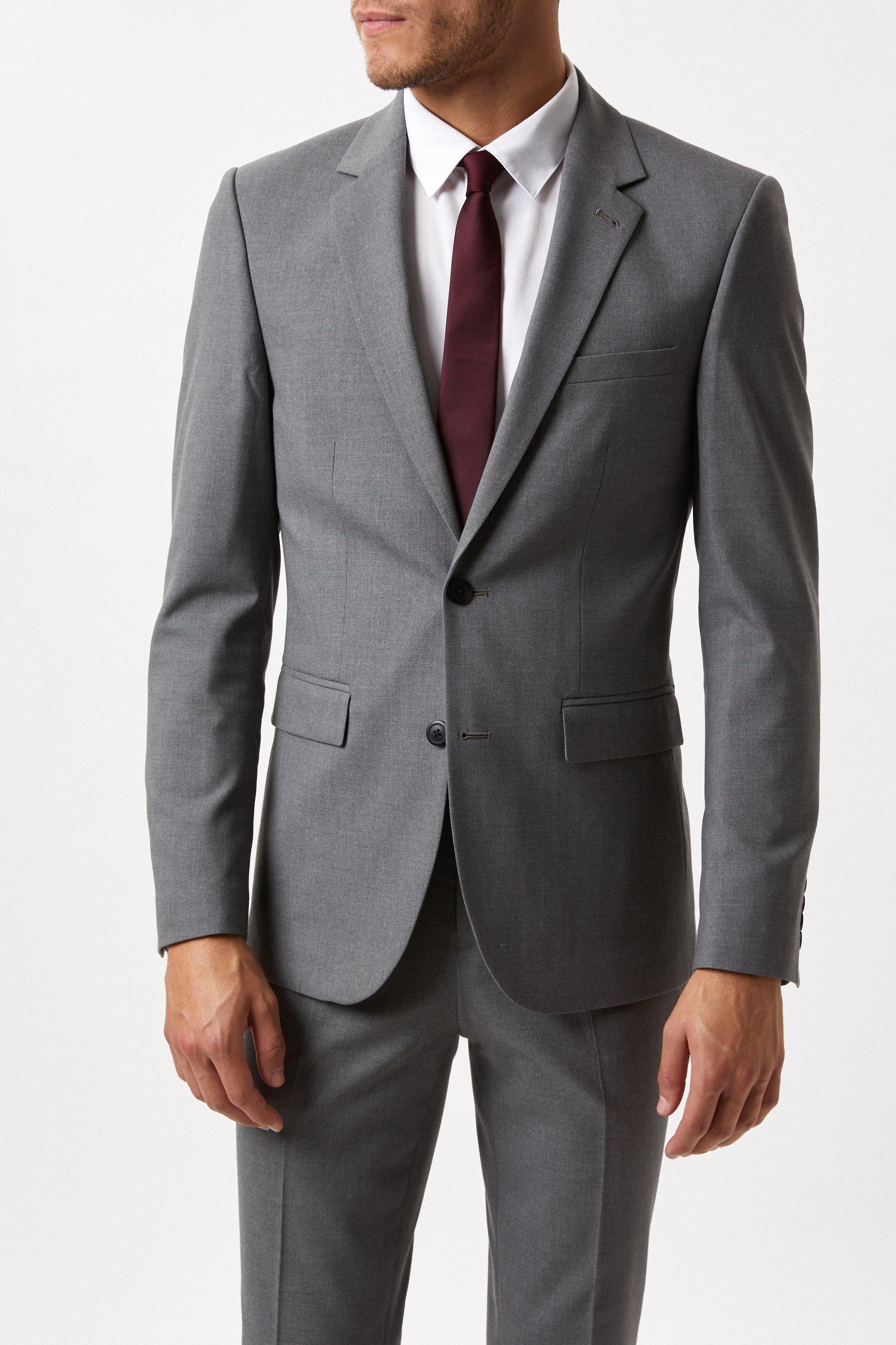 light grey skinny suit