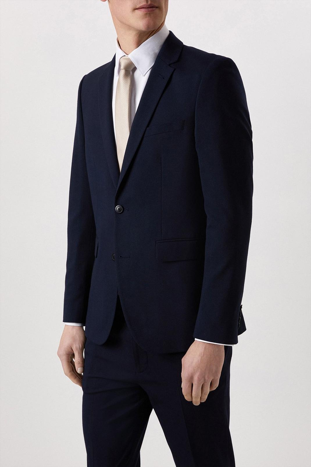 Skinny Navy Essential Suit Blazer image number 1
