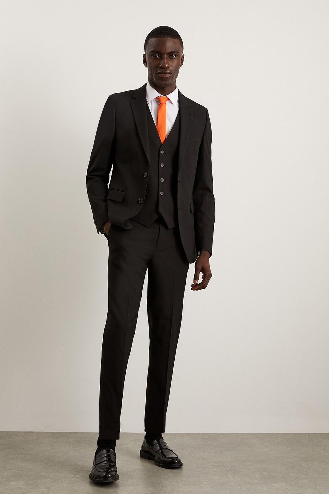 Skinny Fit Black Essential Suit Jacket image number 1