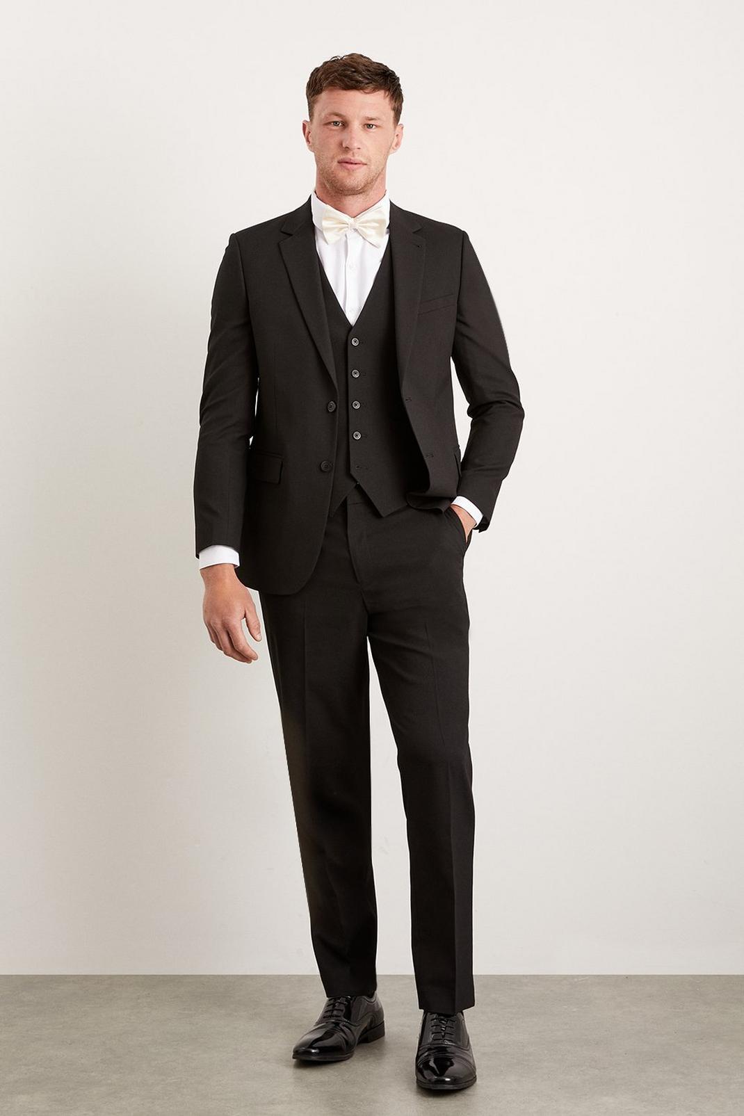 Tailored Fit Black Essential Suit Jacket image number 1