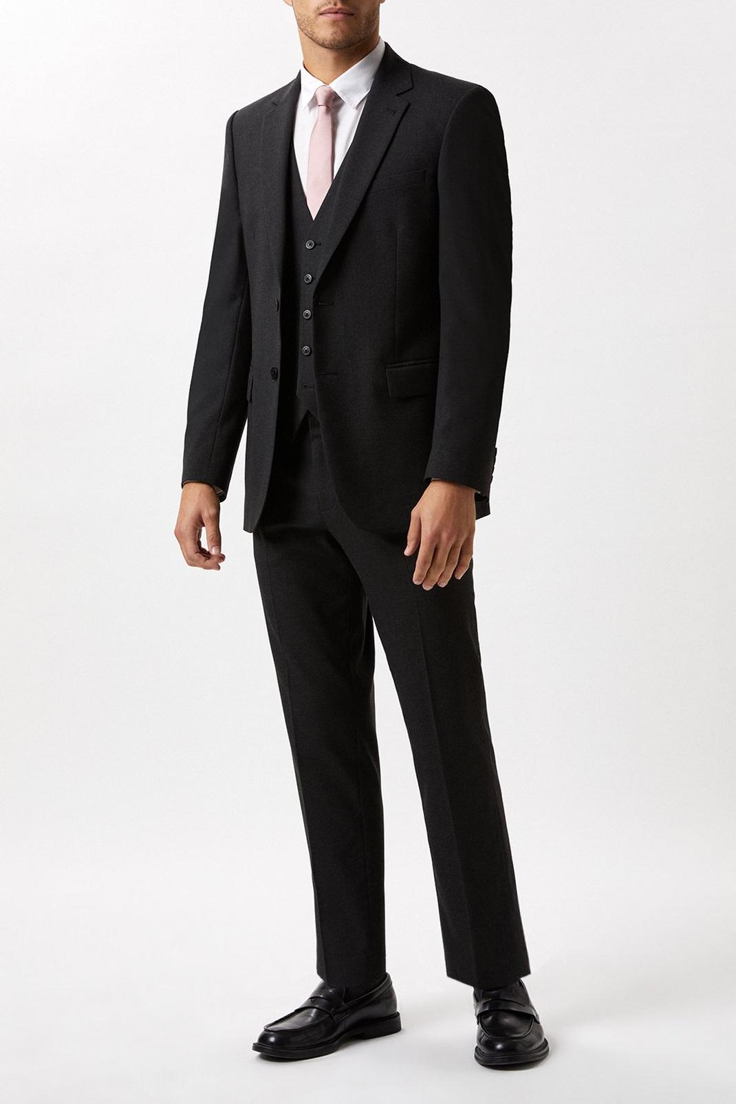 Skinny Fit Charcoal Essential Suit Jacket image number 1