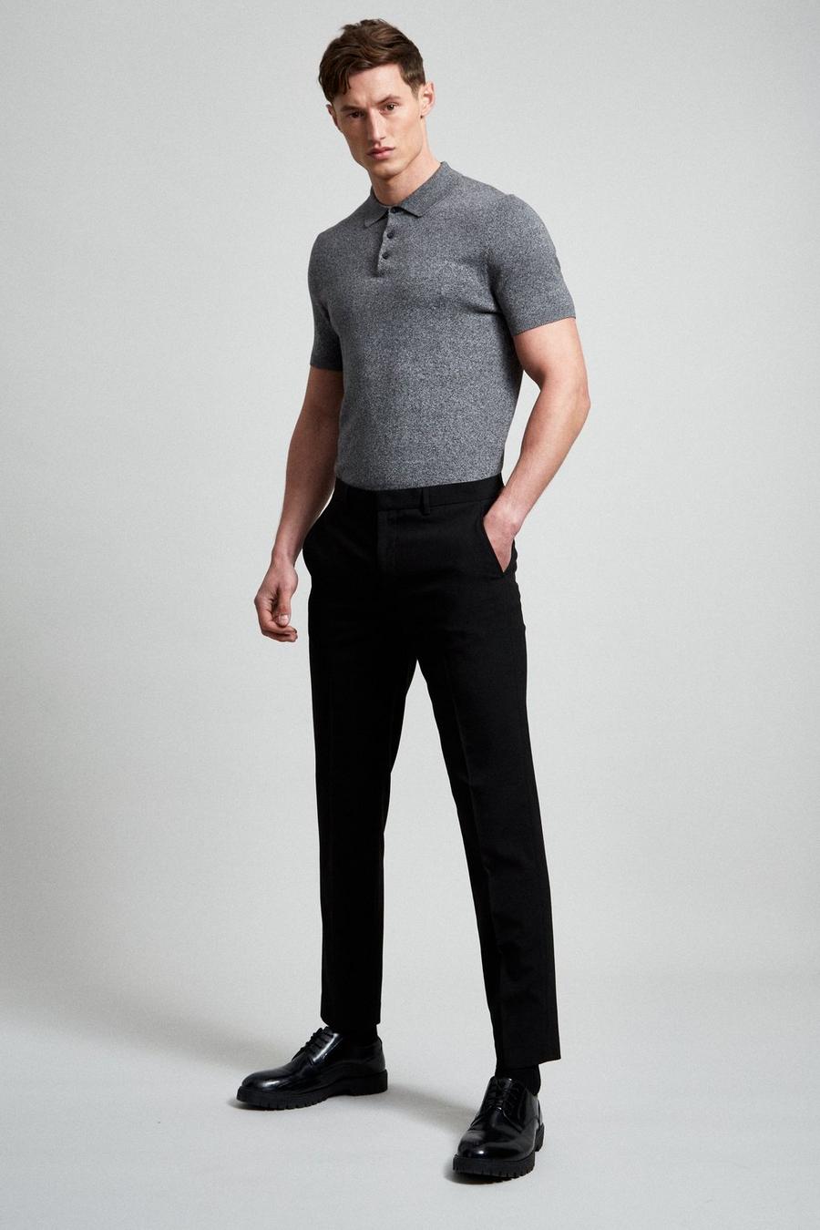 Slim Fit Black Essential Trousers
