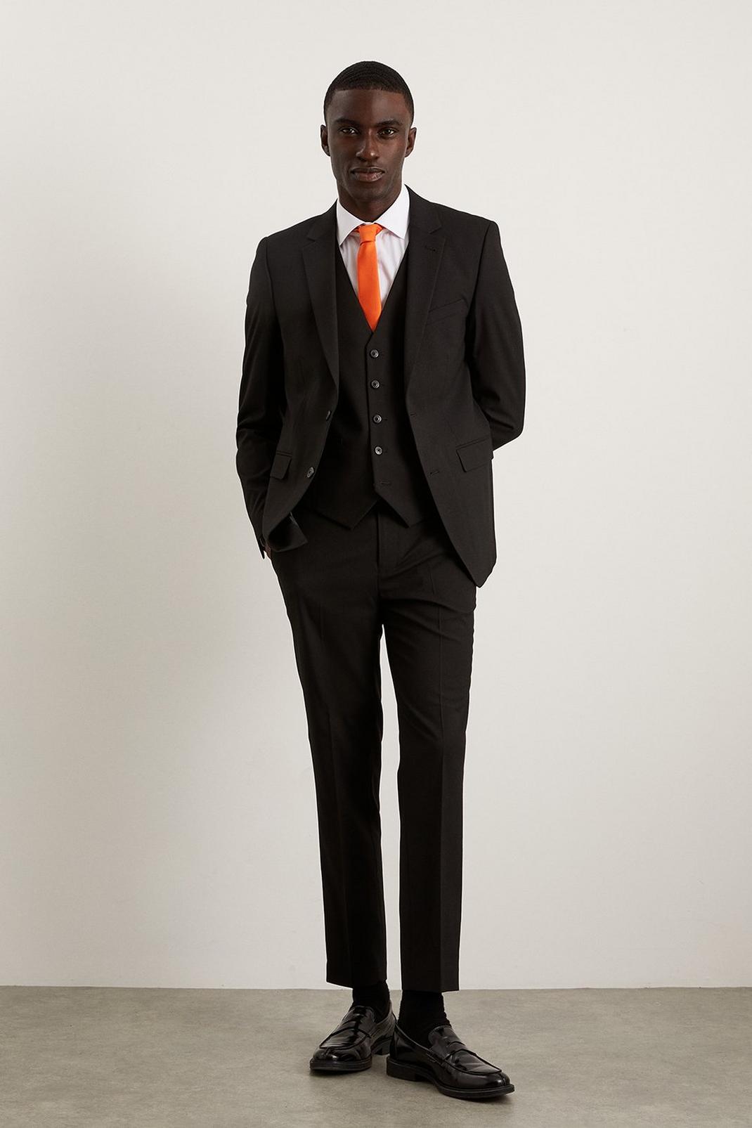 Skinny Fit Black Essential Suit Trousers image number 1