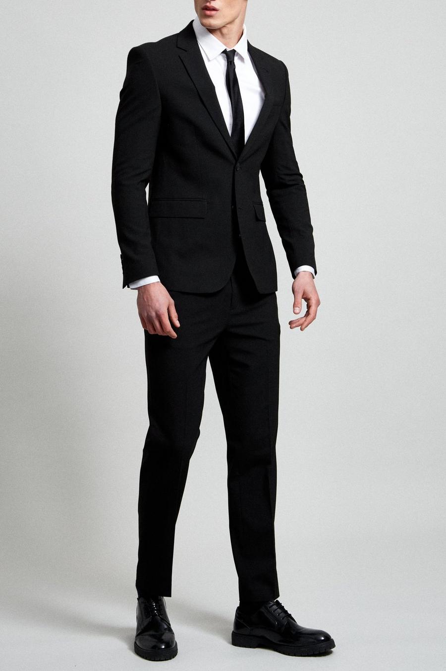 Slim Fit Black Essential Two-Piece Suit 