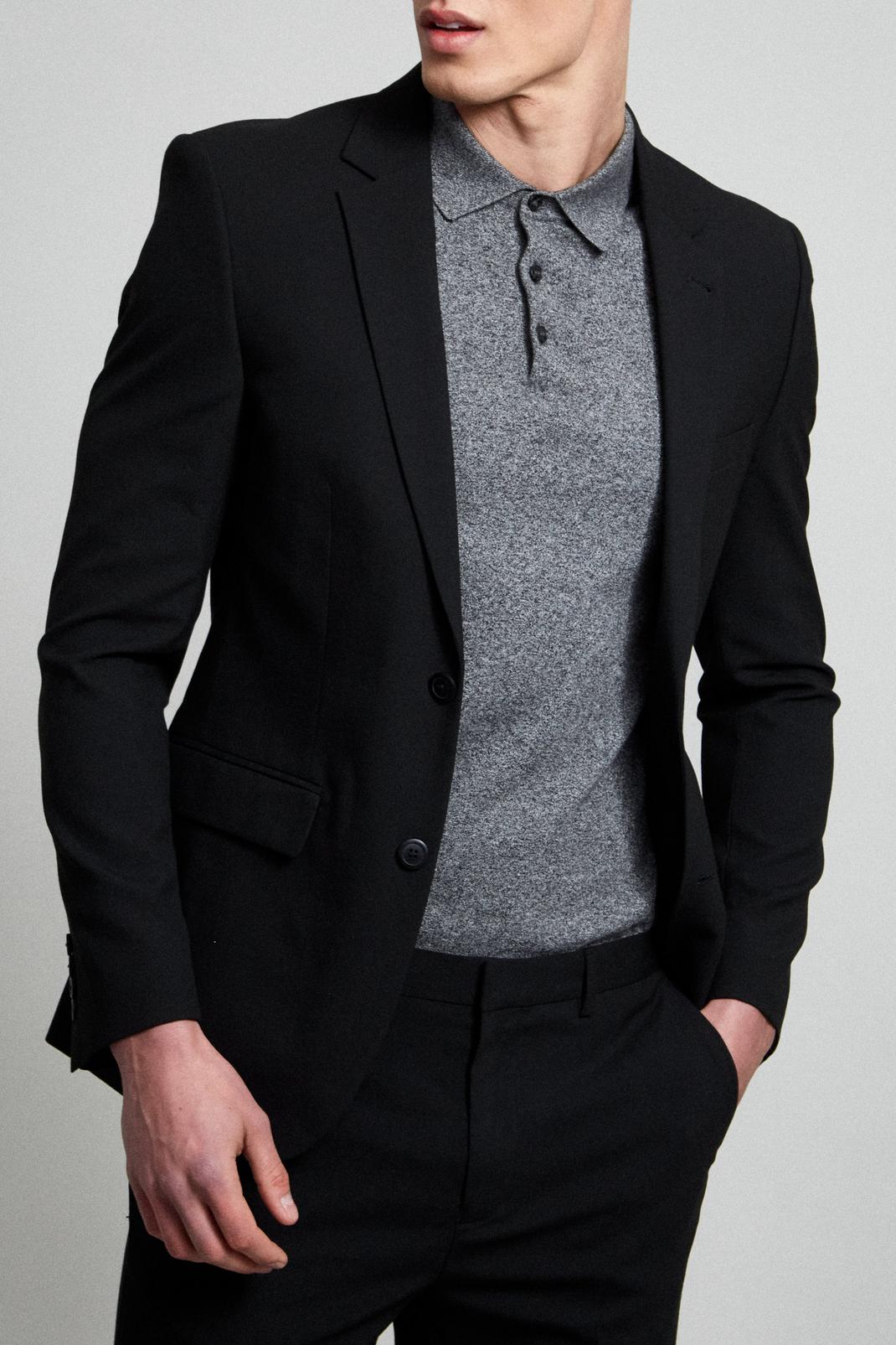 105 Slim Black Essential Suit Blazer image number 2