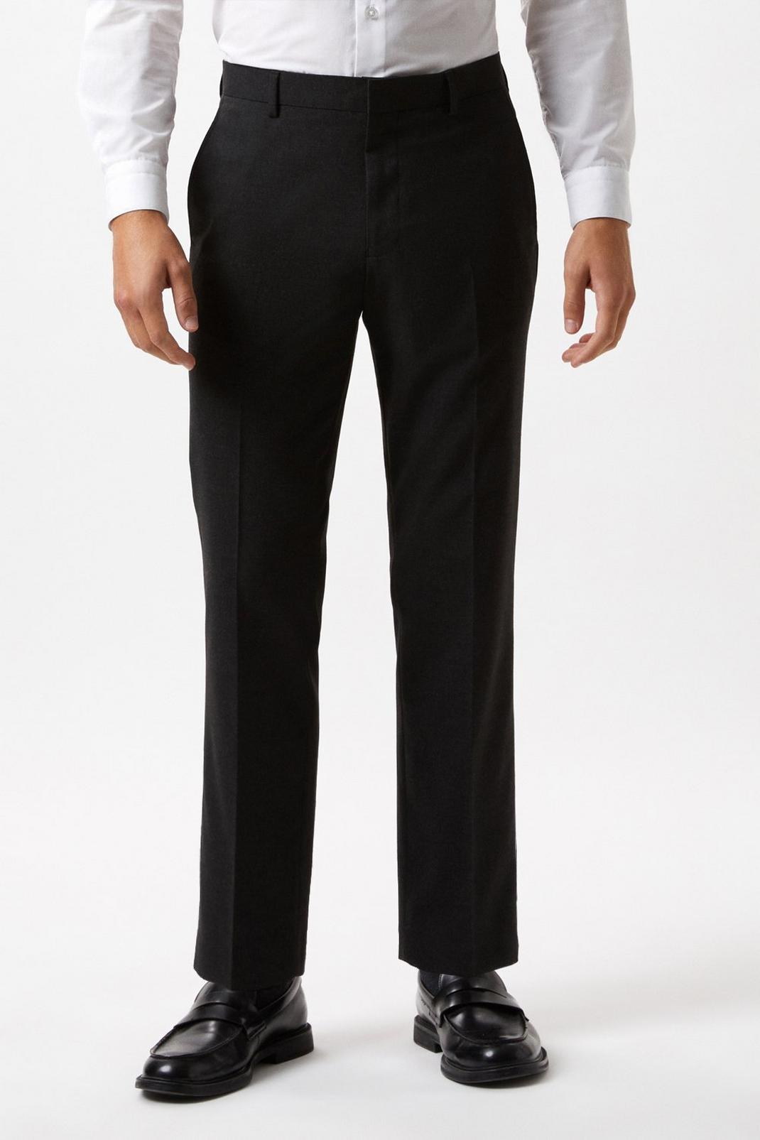 Slim Fit Charcoal Essential Suit Trousers image number 1
