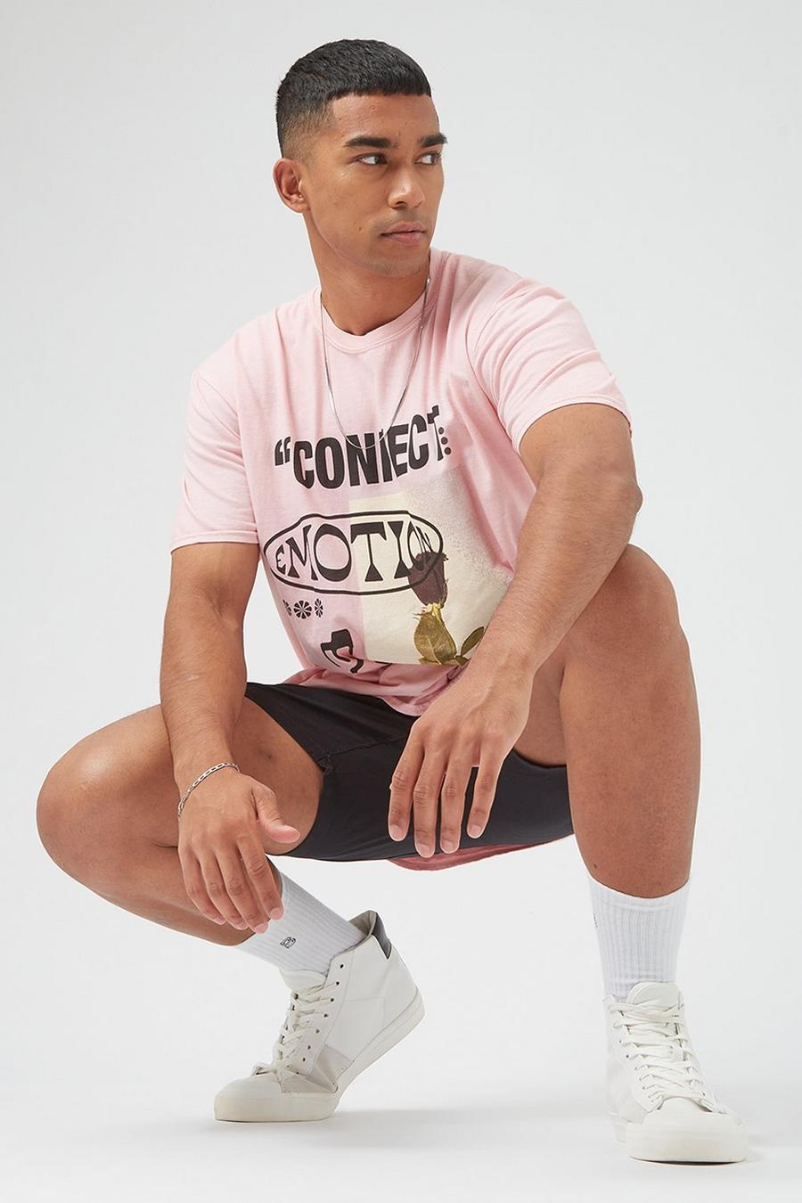 Pink Oversized Connect Graphic T-shirt
