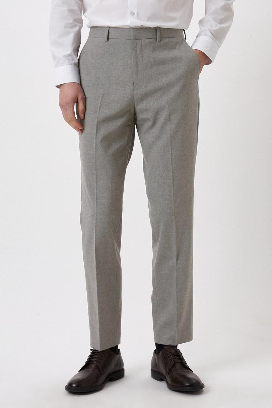Slim Fit Light Grey Essential Suit Trousers