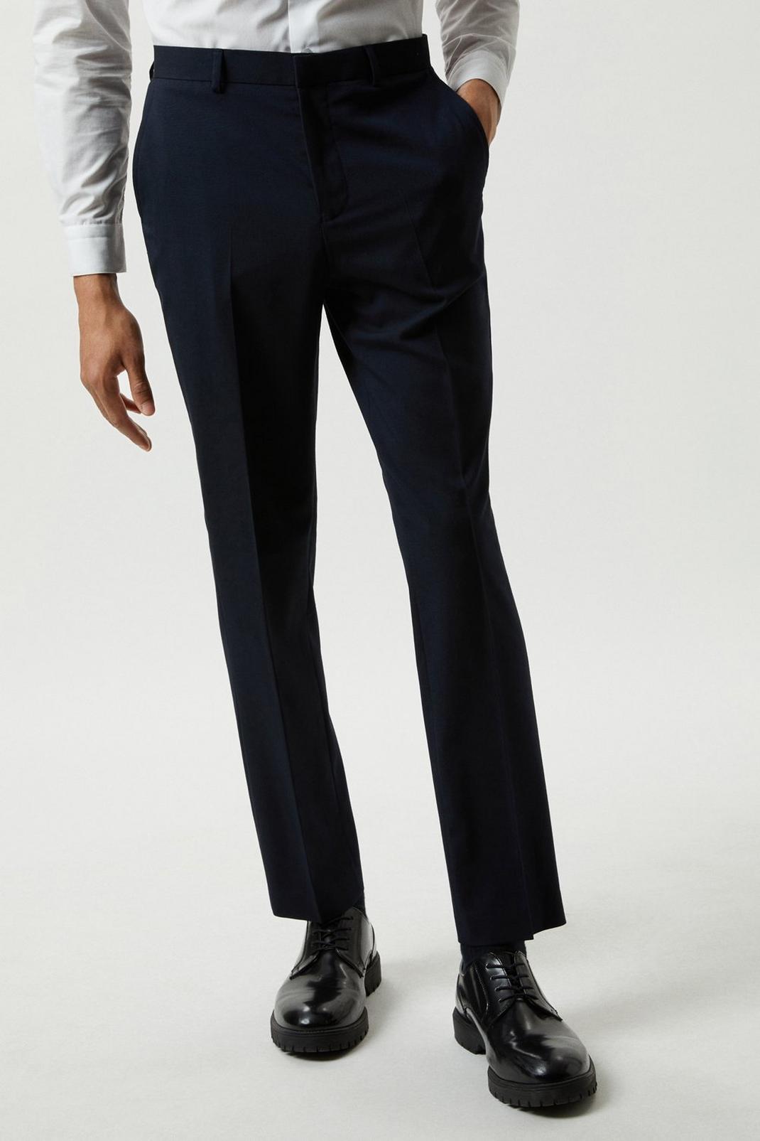 Slim Fit Navy Essential Suit Trousers image number 1