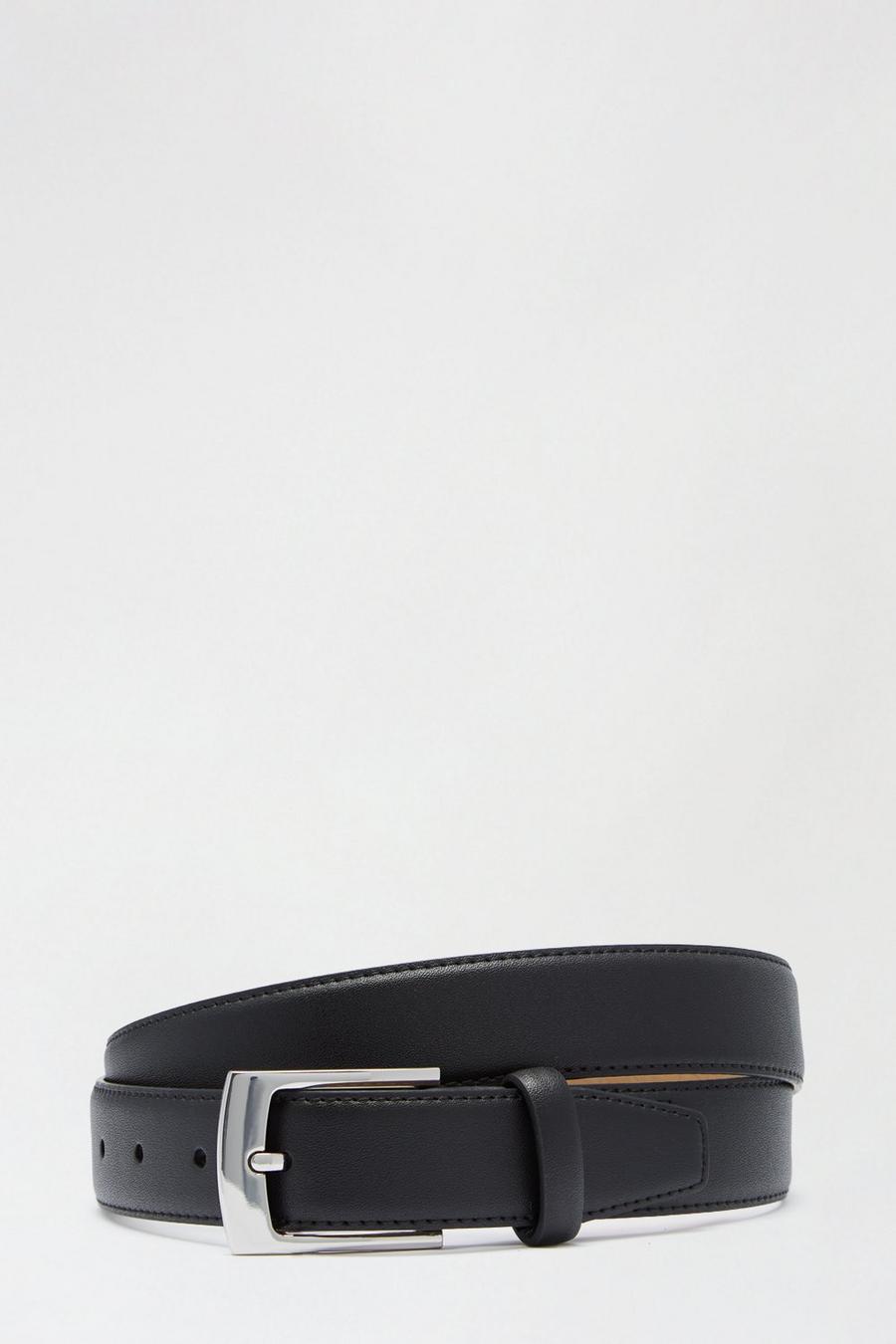 Silver Buckle Smart Leather Belt