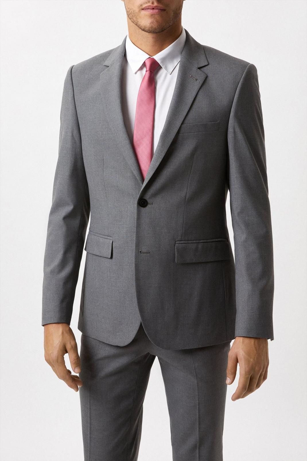 Slim Fit Light Grey Essential Two-Piece Suit image number 2