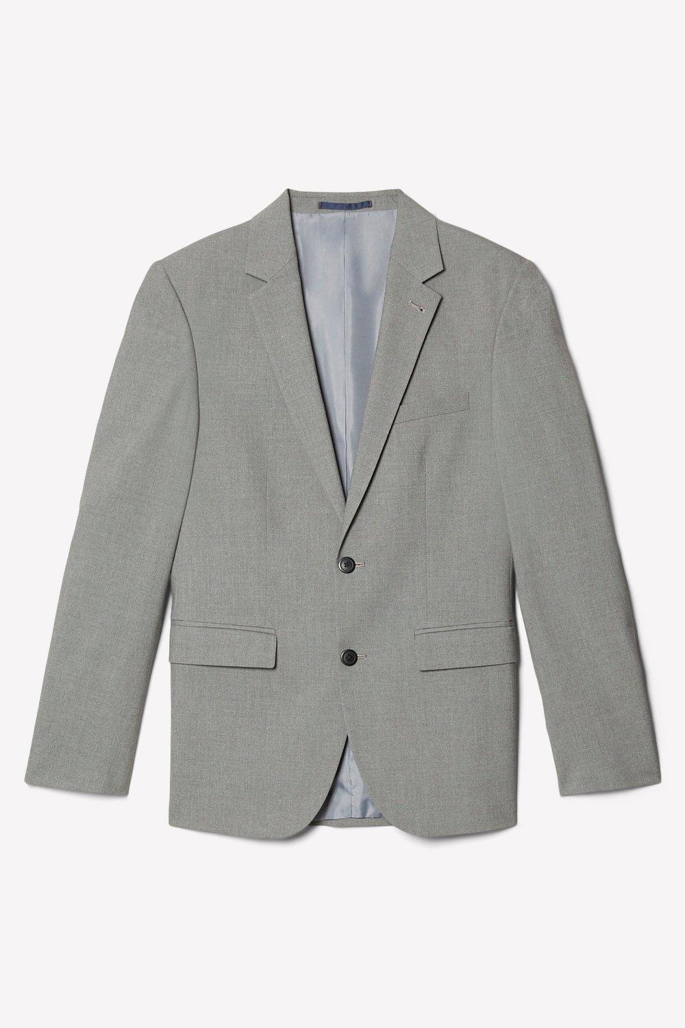 Burton Menswear London Mens Light Grey Textured Suit Jacket 