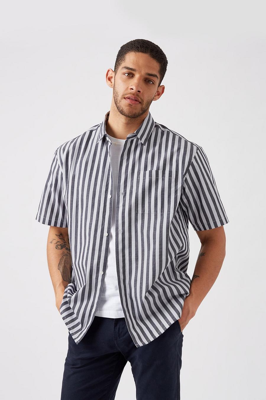 Oversized Black And White Stripe Shirt