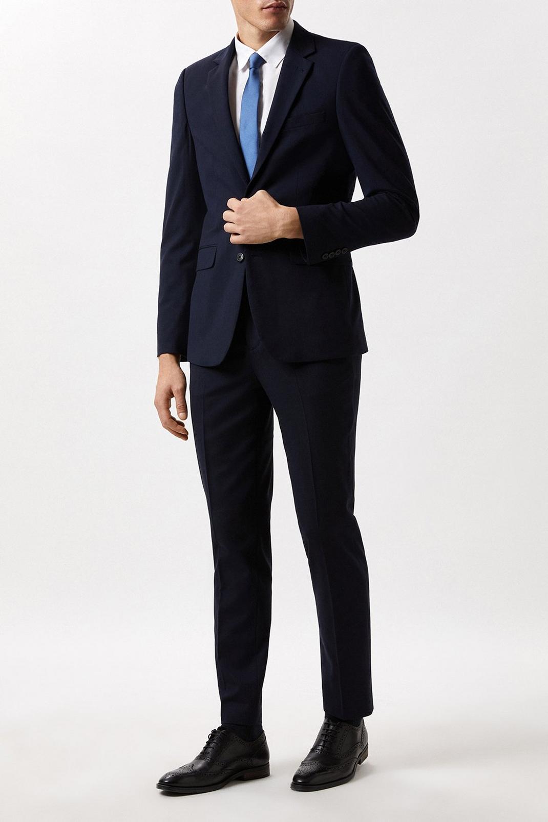 Tailored Fit Navy Essential Jacket image number 1