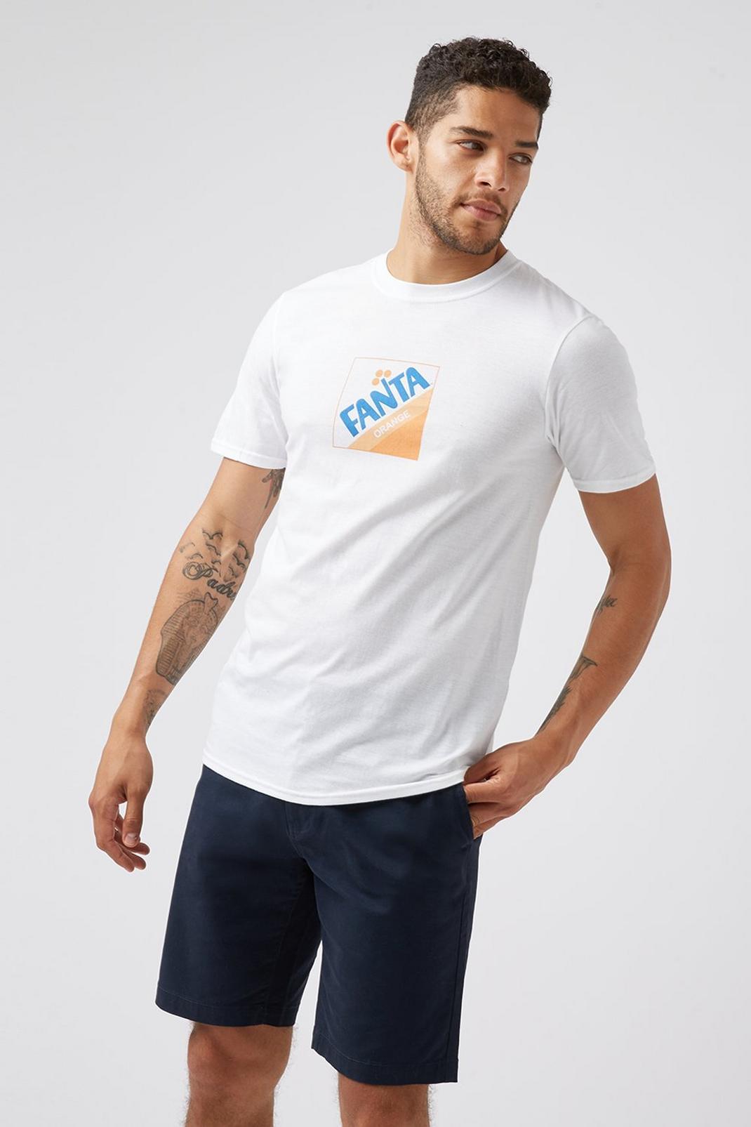 173 White Fanta Logo T-shirt image number 1