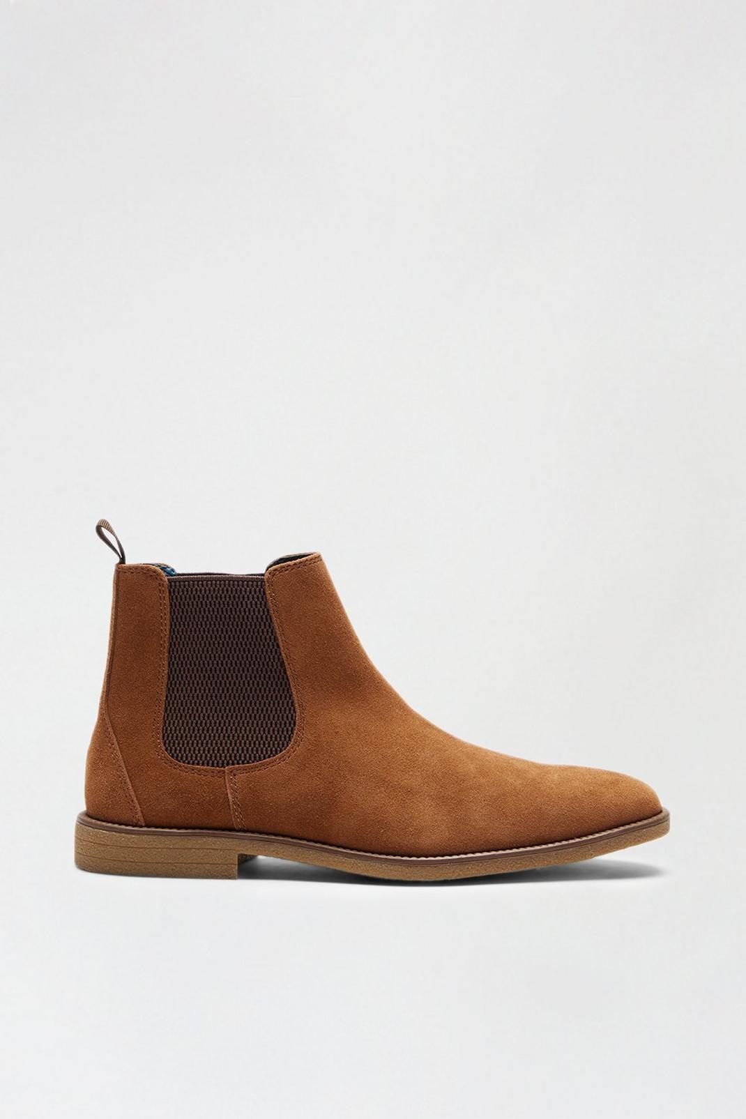Tan Suede Chelsea Boots image number 1