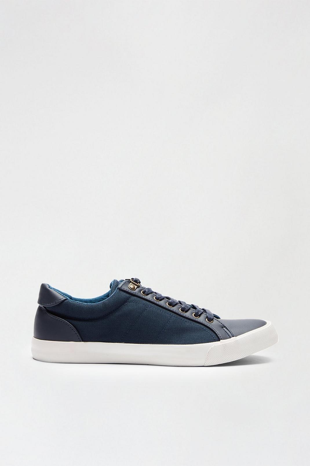 148 Navy Canvas Trainers image number 1