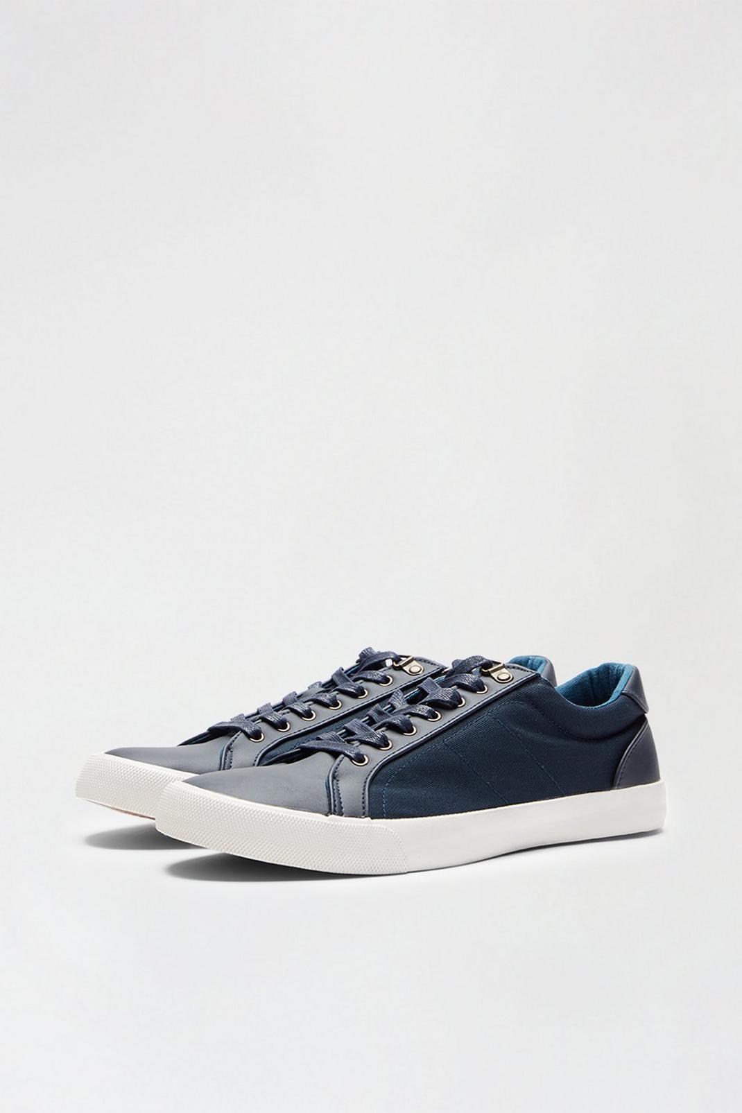 148 Navy Canvas Trainers image number 2