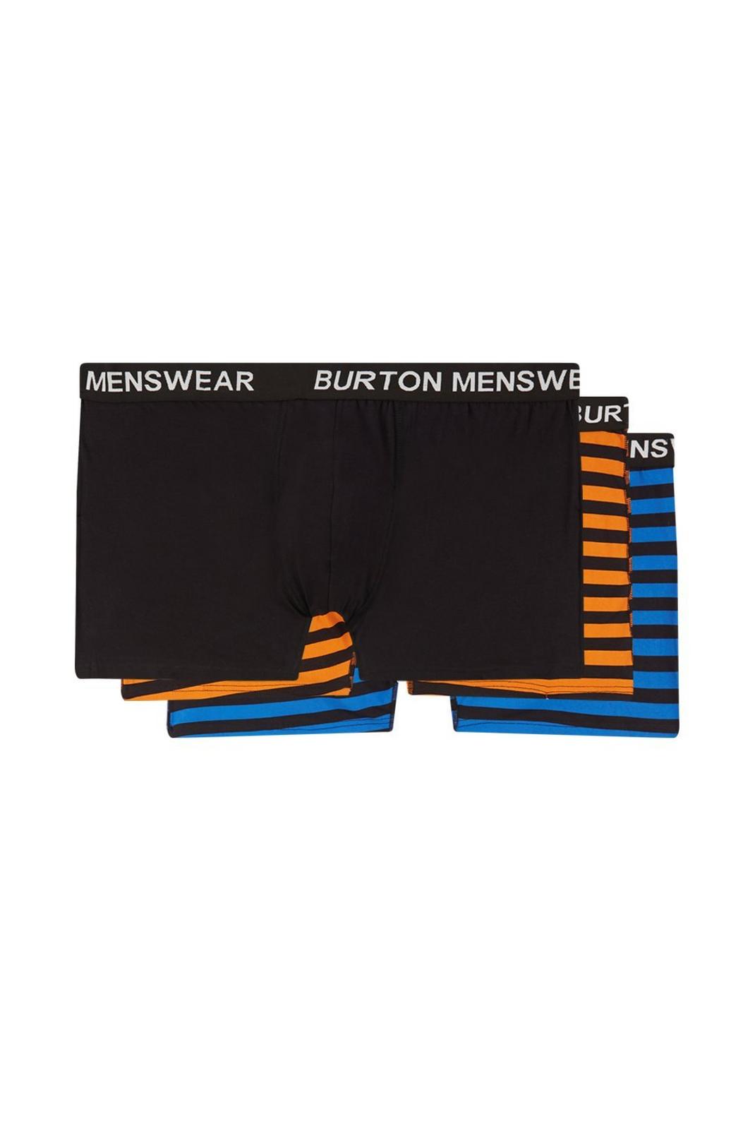 131 Plus And Tall Blue Orange Bold Stripe Trunks image number 1